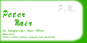 peter mair business card
